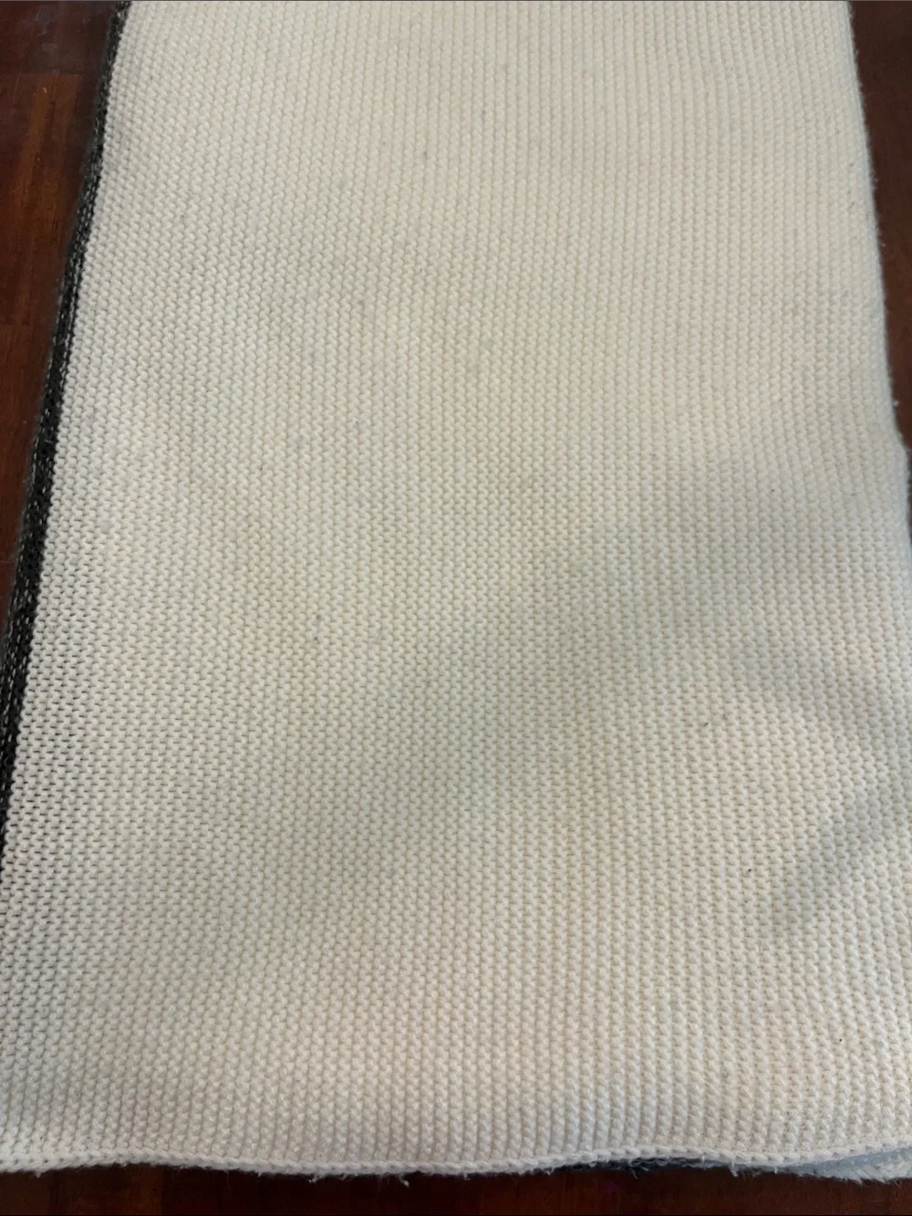Hearth & Hand Cream and Black Striped Knit Throw